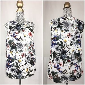 Dalia Purple Iris & Lily Sleeveless Blouse